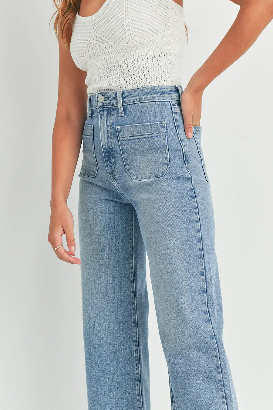 Fan Mail Patch Pocket Wide Leg Jeans