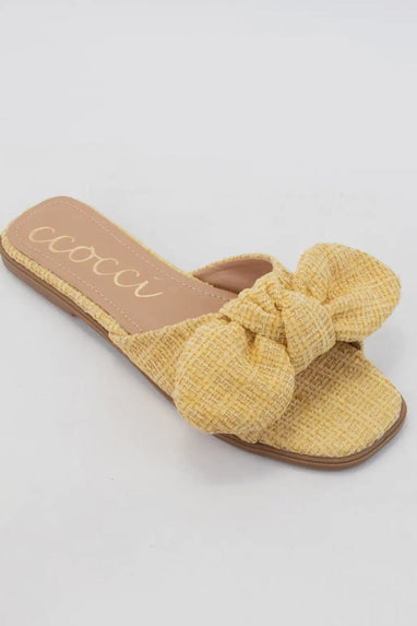 Lawrence Knotted Bow Sandals Yellow