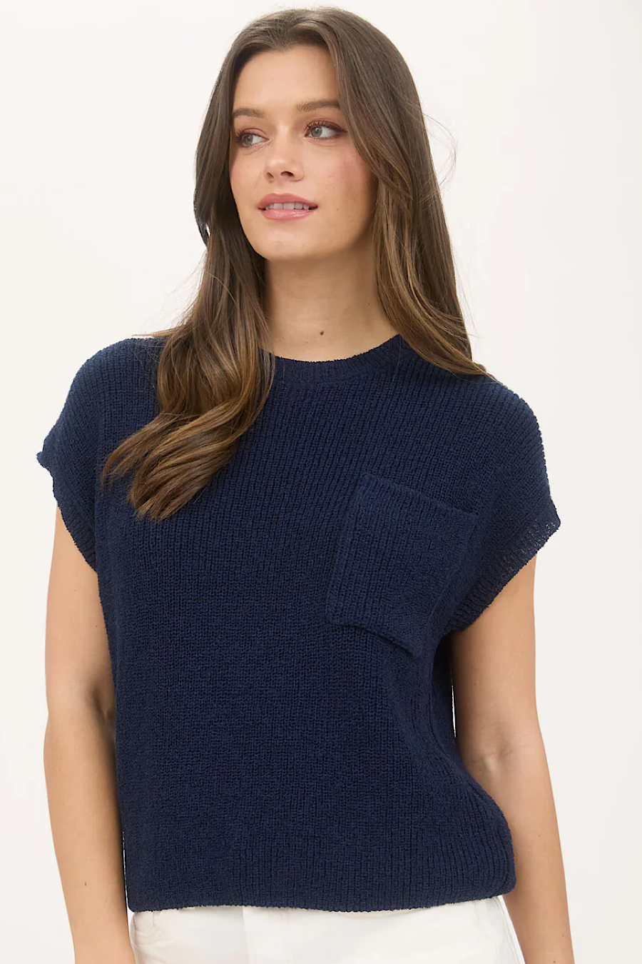 Give Me Freedom Knit Top in Navy Blue