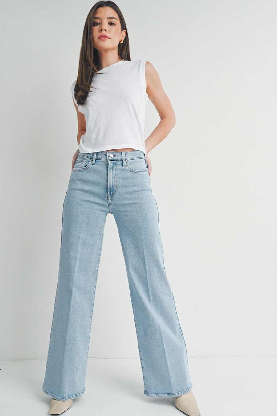 JBD Heritage Palazzo Flare Jeans Light Wash