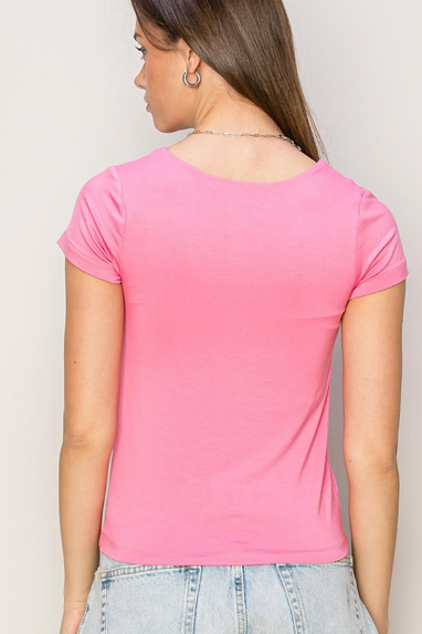 Unforgettable Square Neck Top Pink