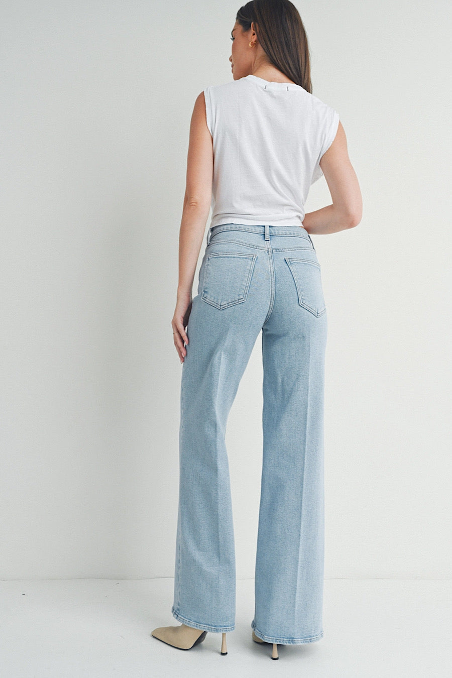 JBD Heritage Palazzo Flare Jeans Light Wash