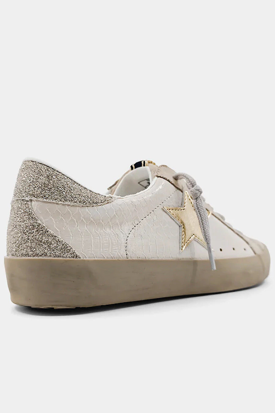 Shu Shop Paula Star Sneakers in Bone Snake