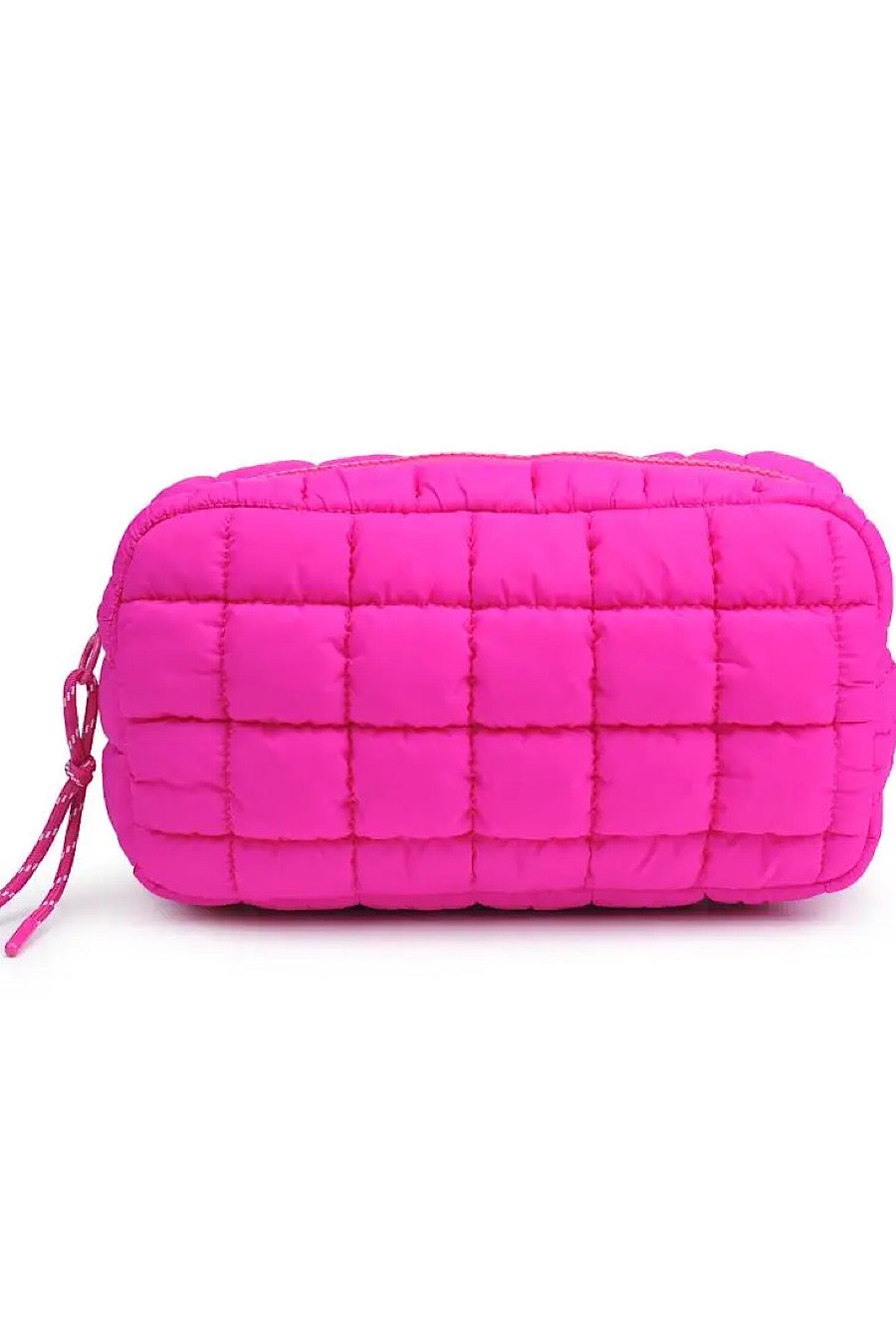 Max Quilted Puffer Make Up Bag in Black or Pink
