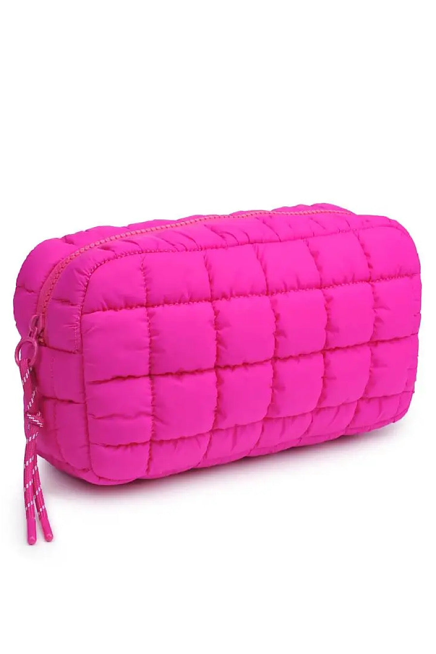 Max Quilted Puffer Make Up Bag in Black or Pink