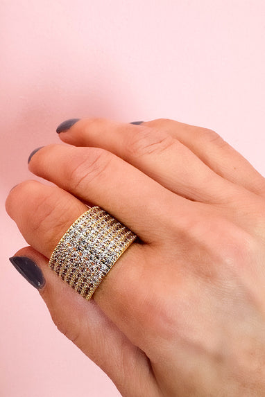 Notorious Wide Pave Cuff Ring