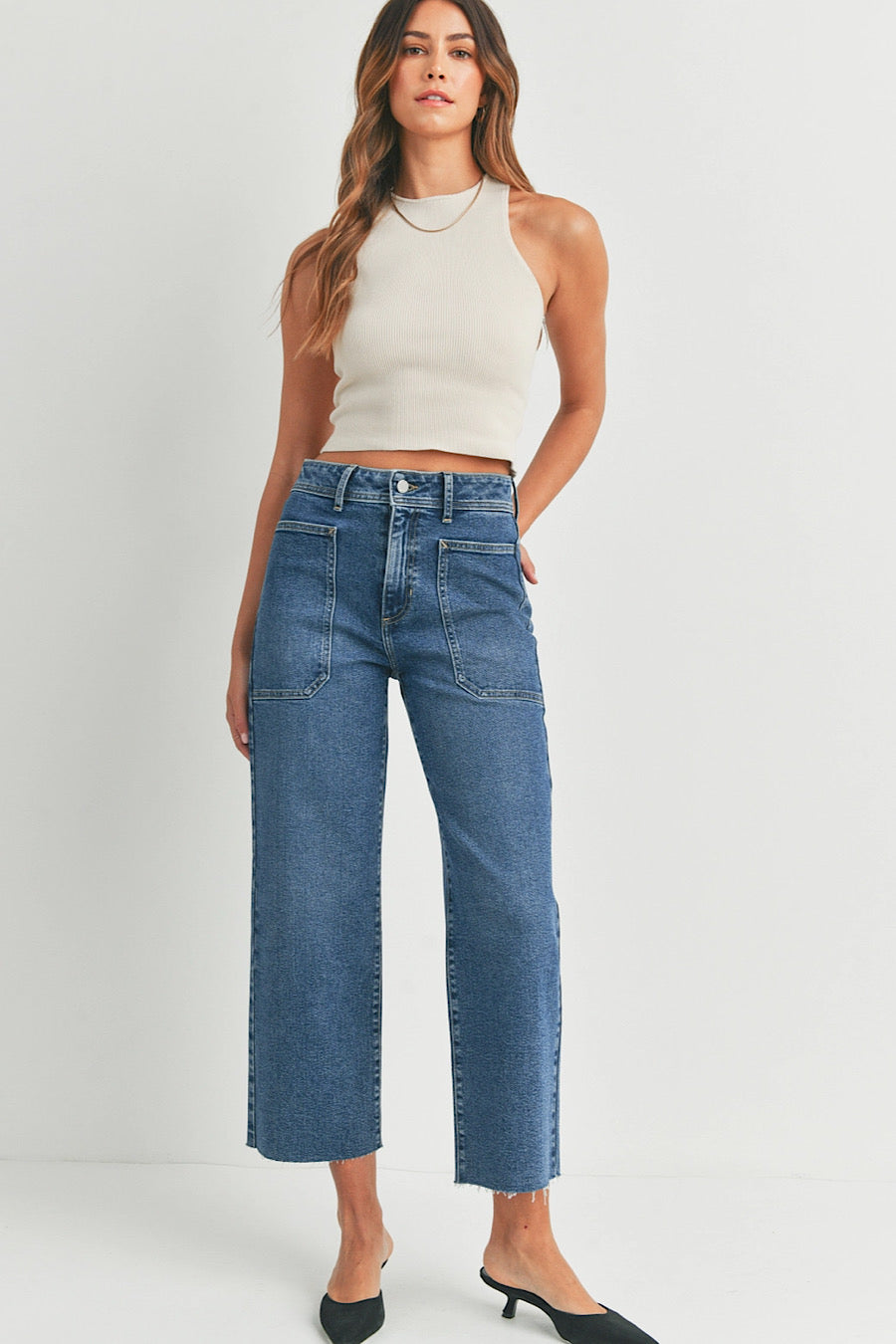 County Charm Utility Pocket Ankle Leg Jeans