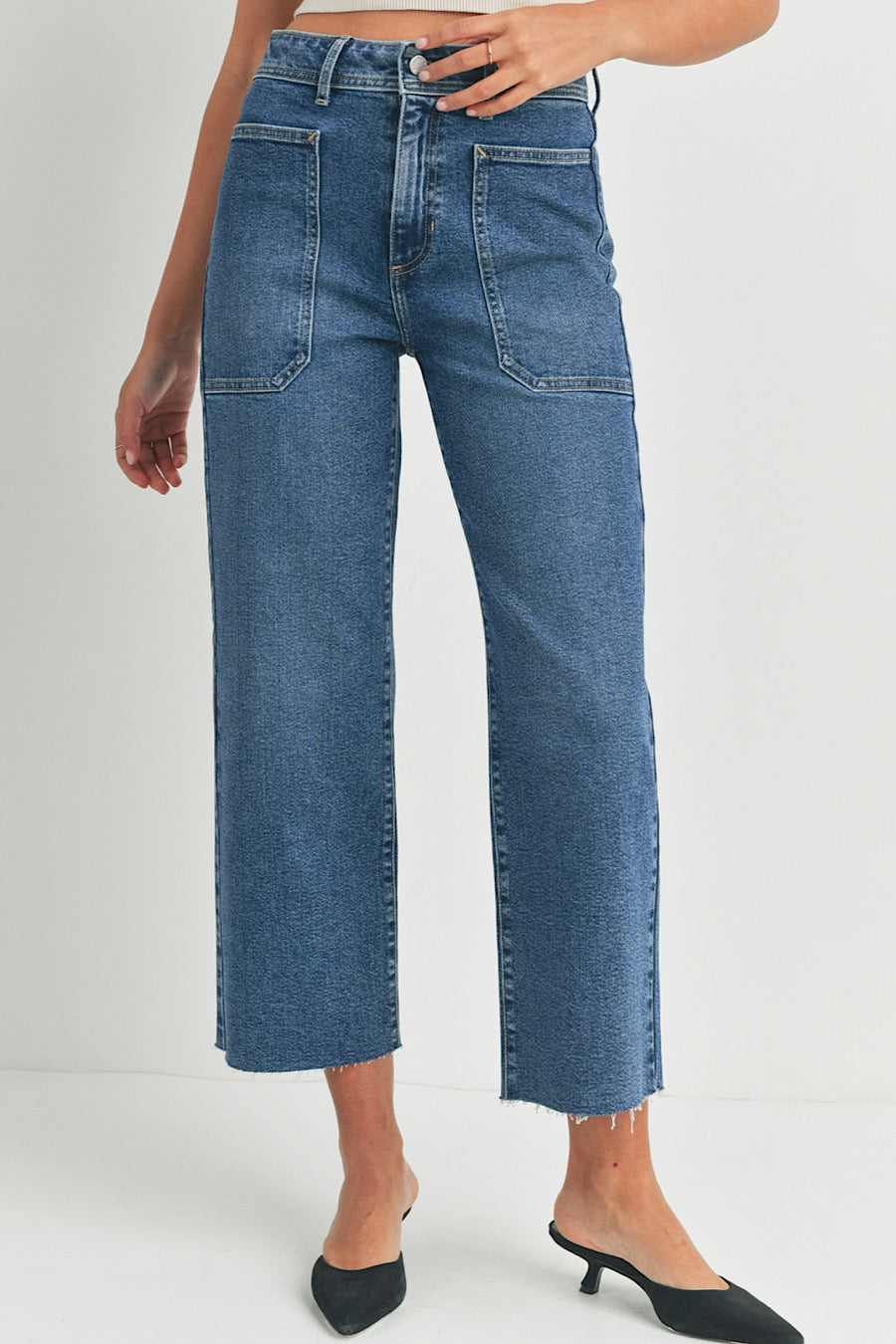 County Charm Utility Pocket Ankle Leg Jeans