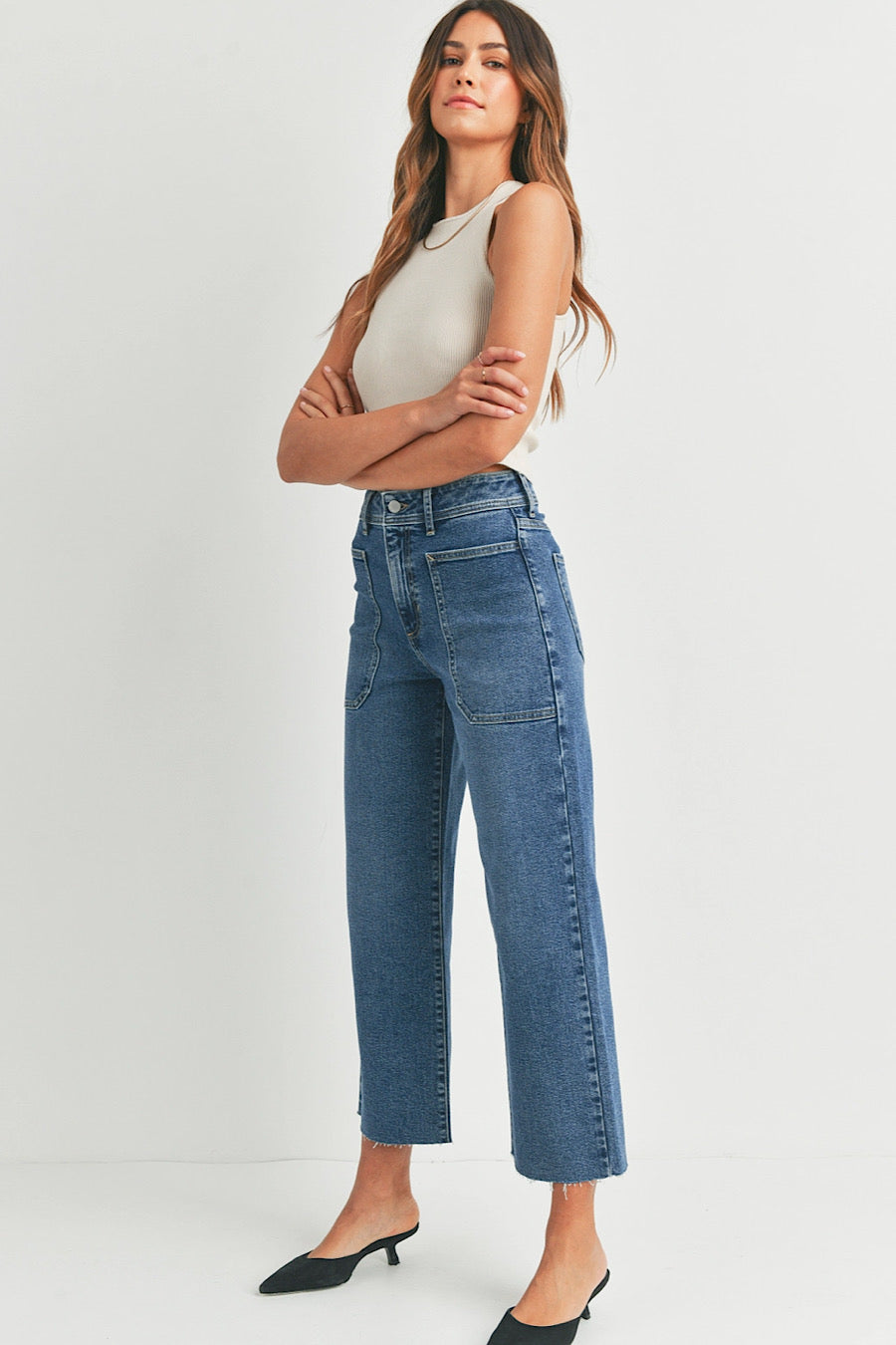 County Charm Utility Pocket Ankle Leg Jeans