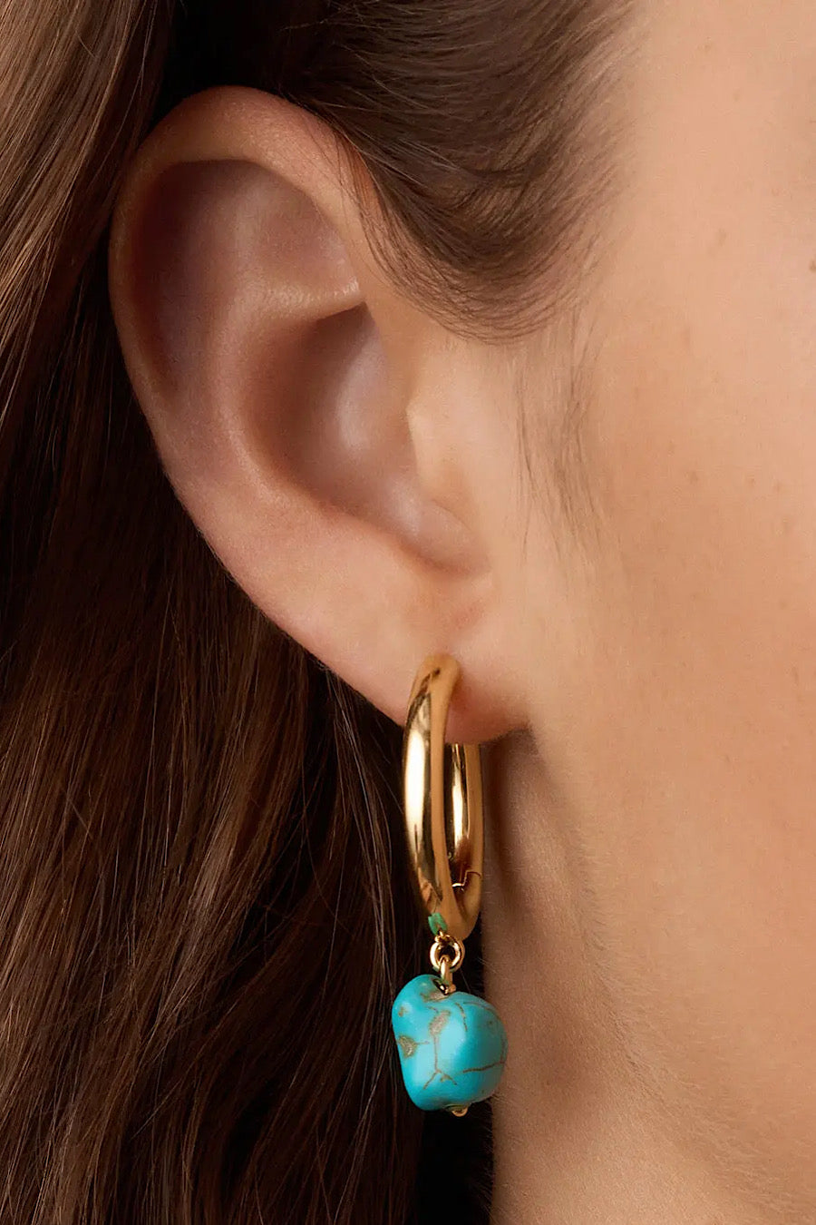 Gorjana Turquoise Cove Hoop Huggie Earrings