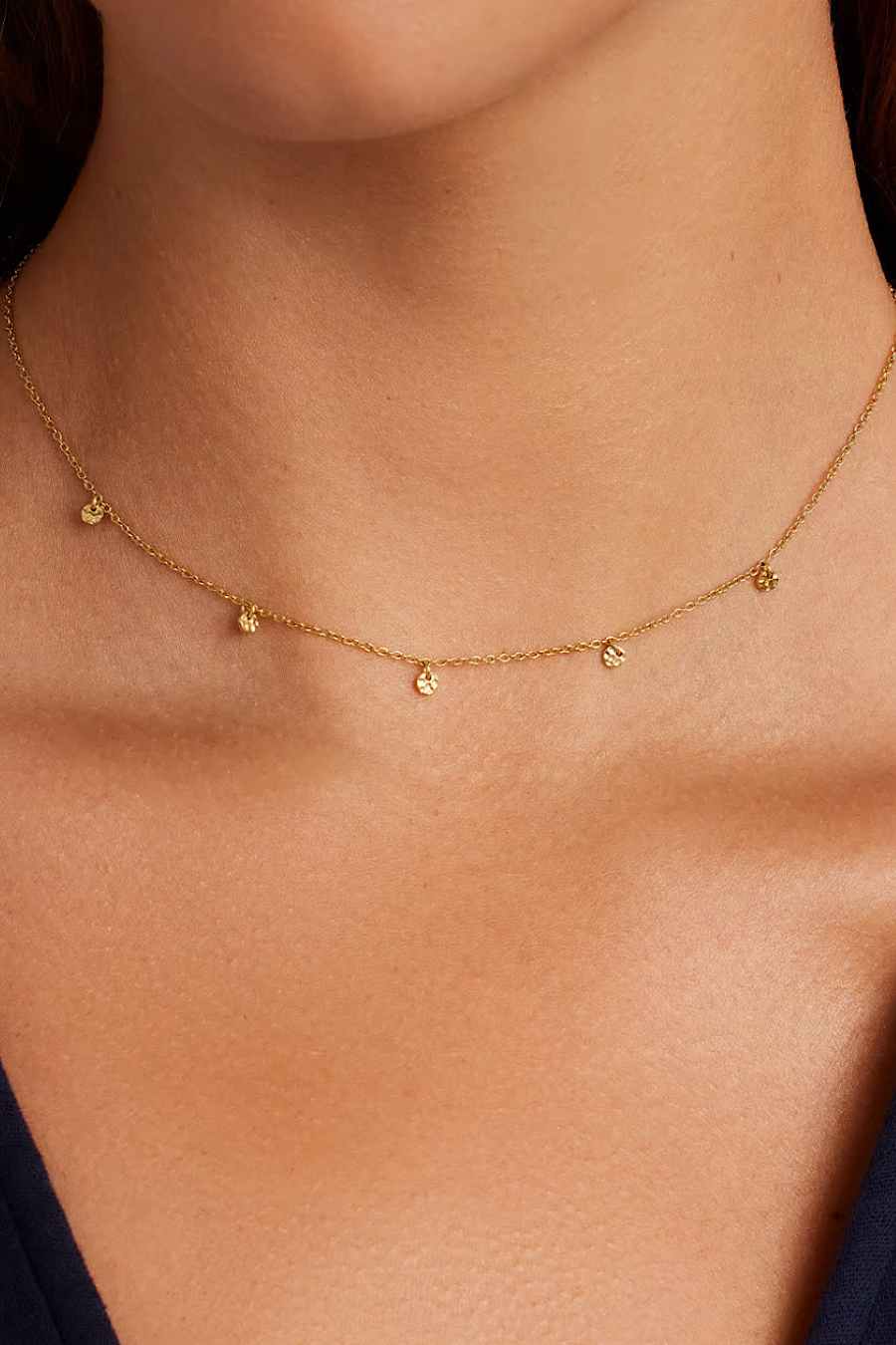 Gorjana 5 Disc Choker Necklace Gold