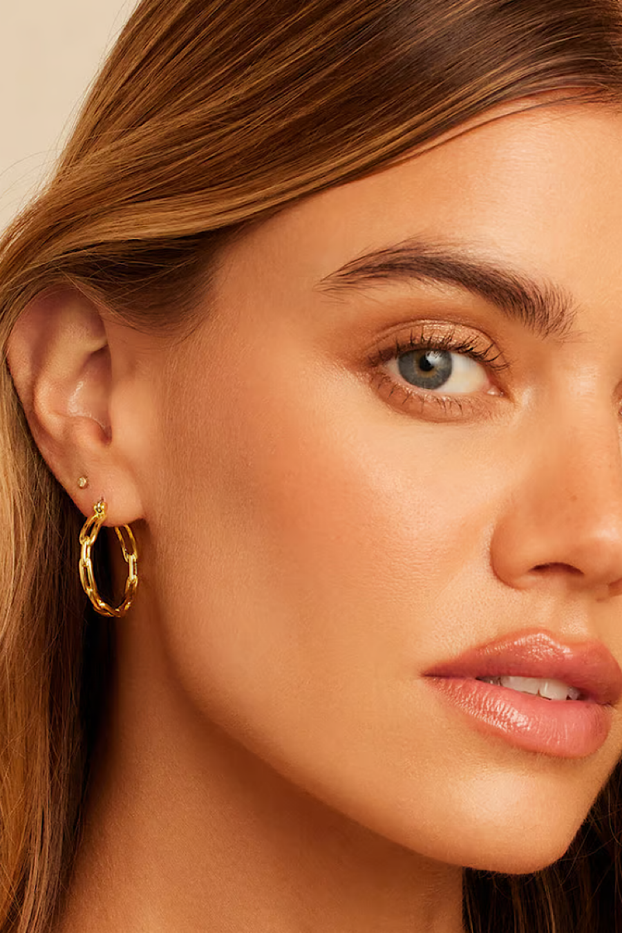 Gorjana Parker Link Hoop Earrings Gold