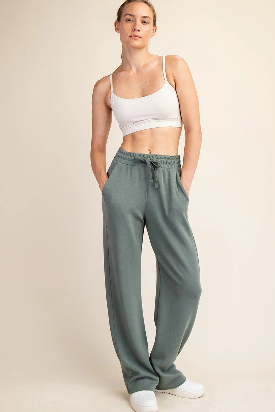 Sage Leaf Modal Scuba Straight Sweatpant