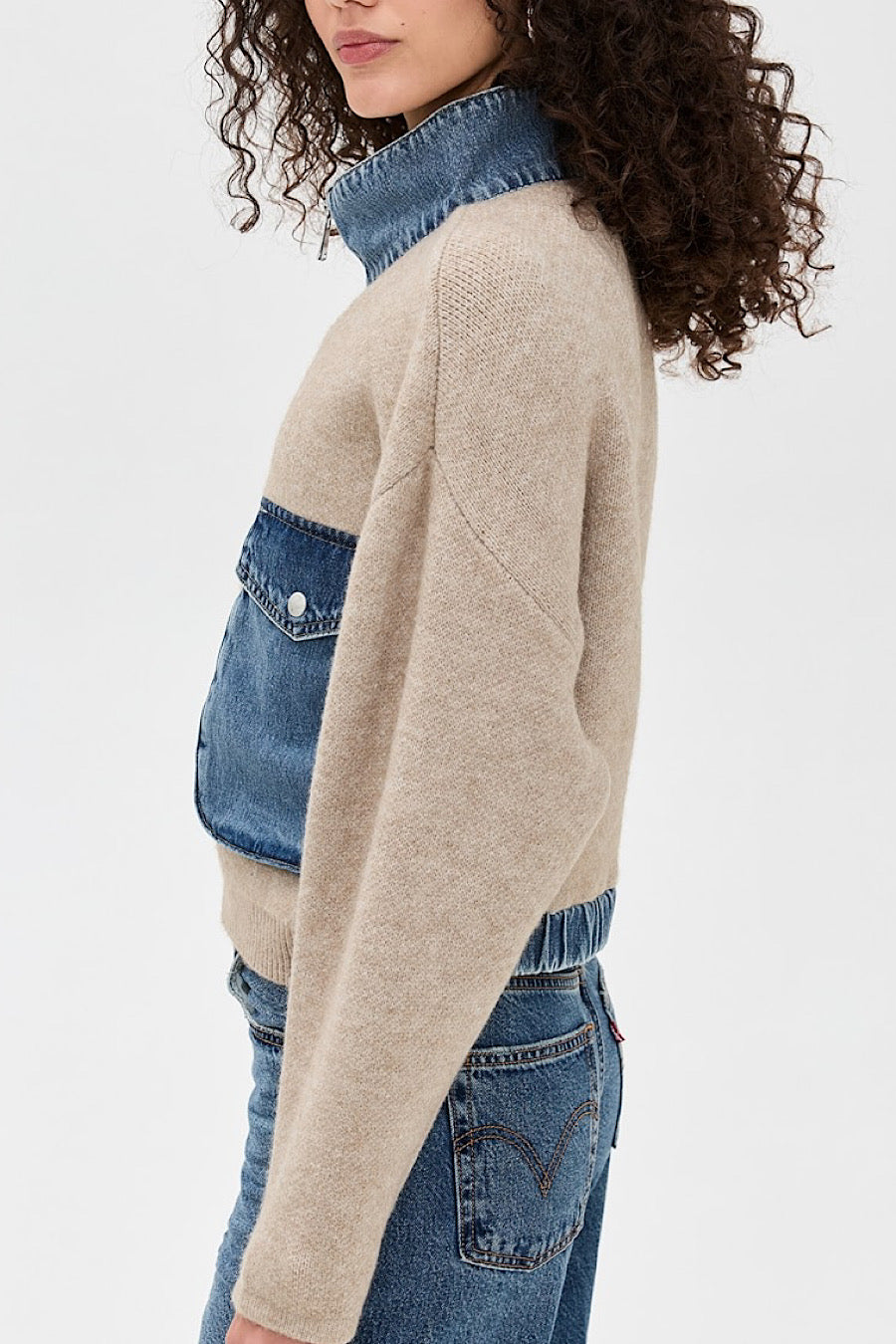 Blank NYC Glow Up Bomber Sweater Jacket