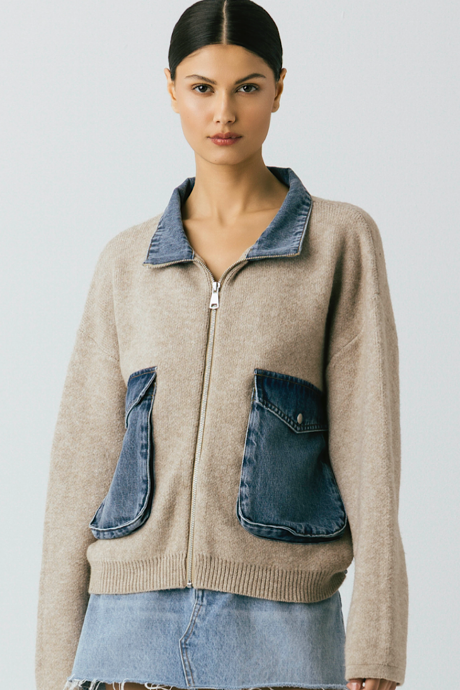 Blank NYC Glow Up Bomber Sweater Jacket