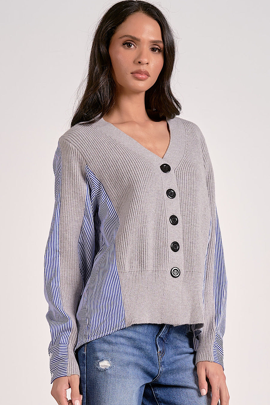 Watch & Learn Layered Mixed Cardigan Top