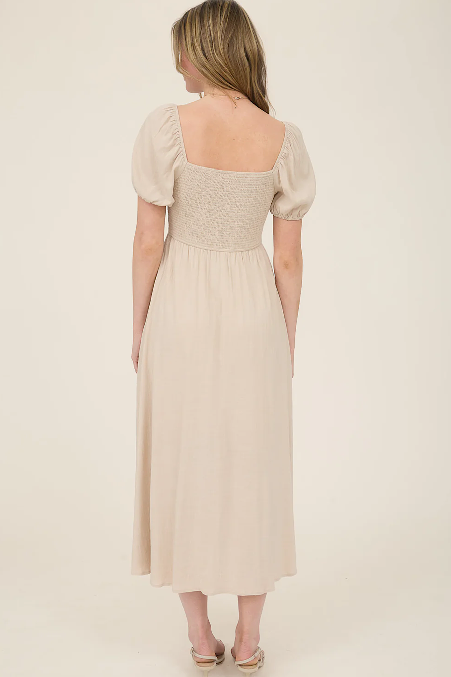 Field of Dreams Smocked Tie Front Dress