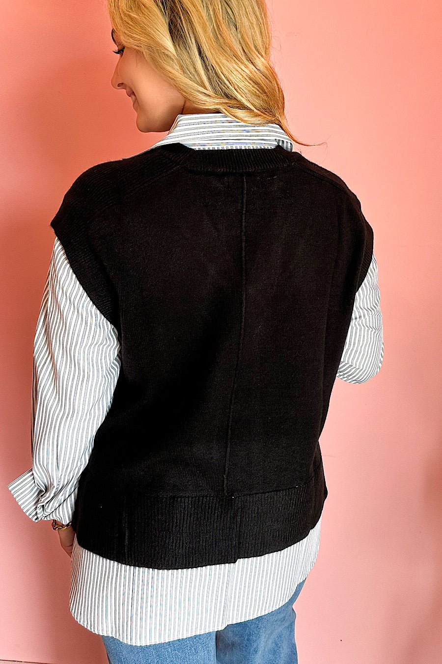 Shelby Layered Striped Shirt Vest Top