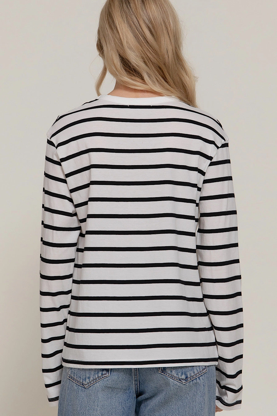Destiny Calls Striped Long Sleeve Tee Black