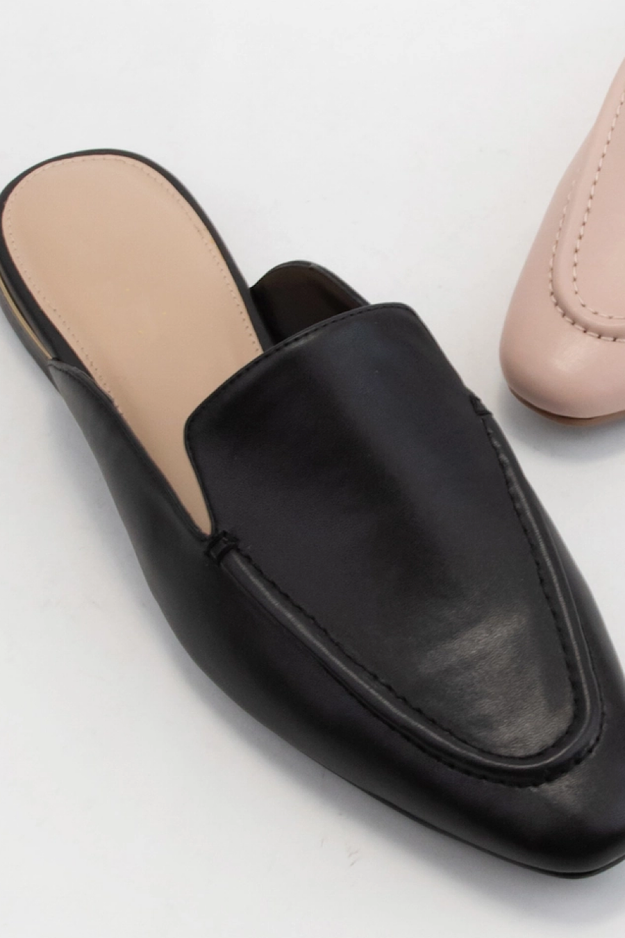 Maya Mule Slide Loafers in Black