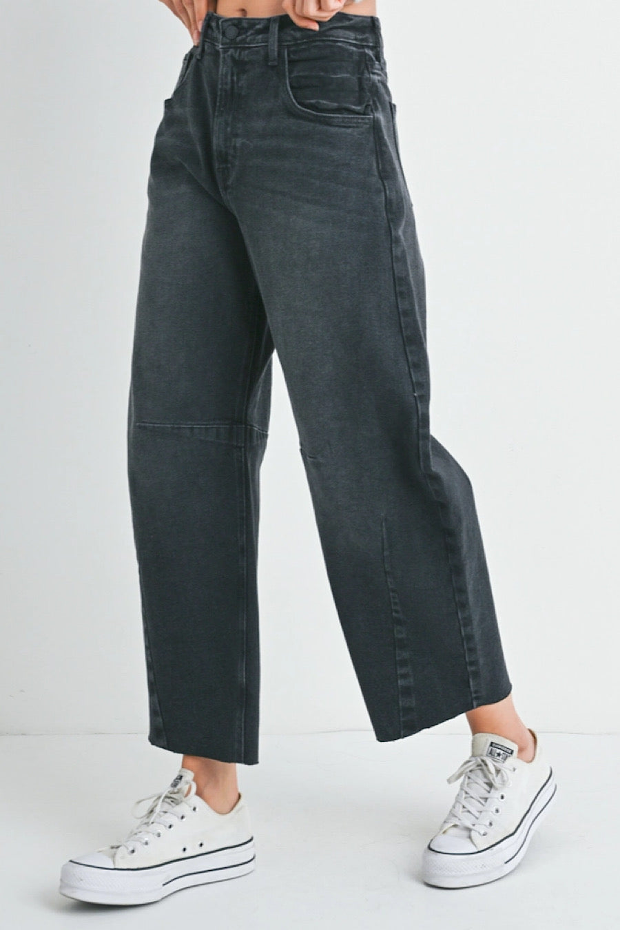 Over the Mountain Barrel Jeans Black