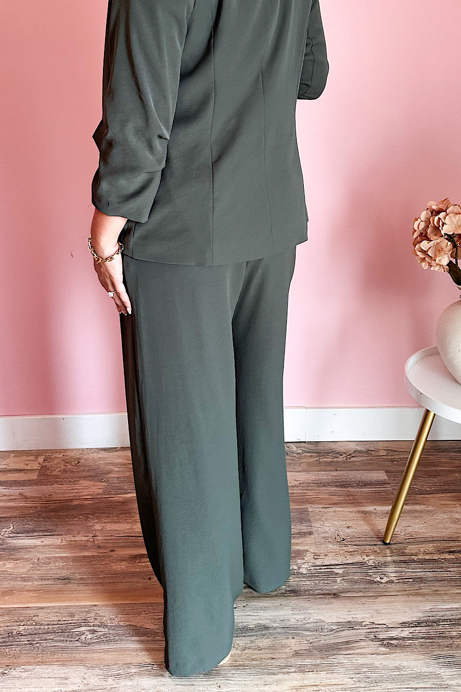 All in a Days Work Wide Leg Trouser Pant Olive