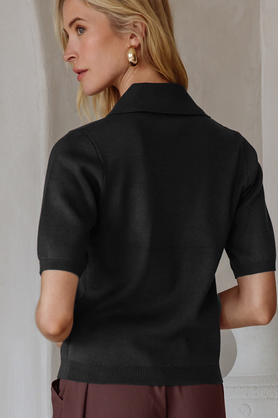 Sadie Collared Toggle Button Top