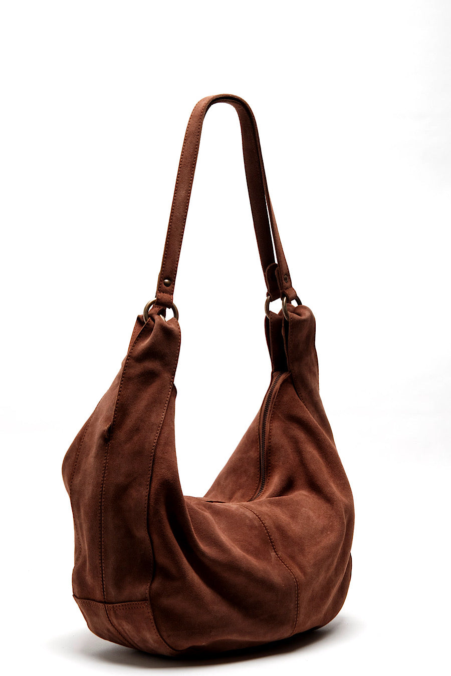 Free People Roma Suede Hobo Bag Rust
