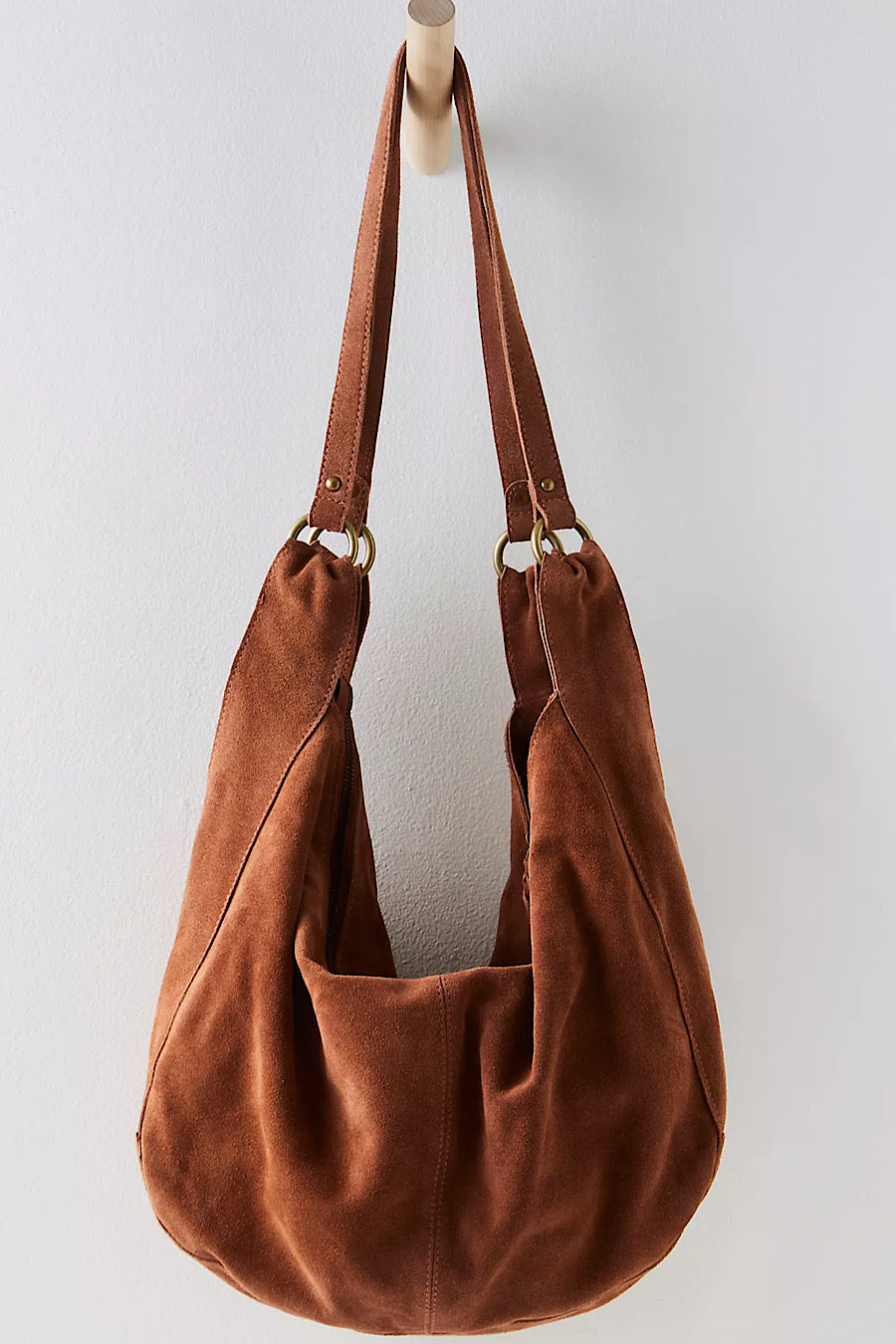 Free People Roma Suede Hobo Bag Rust