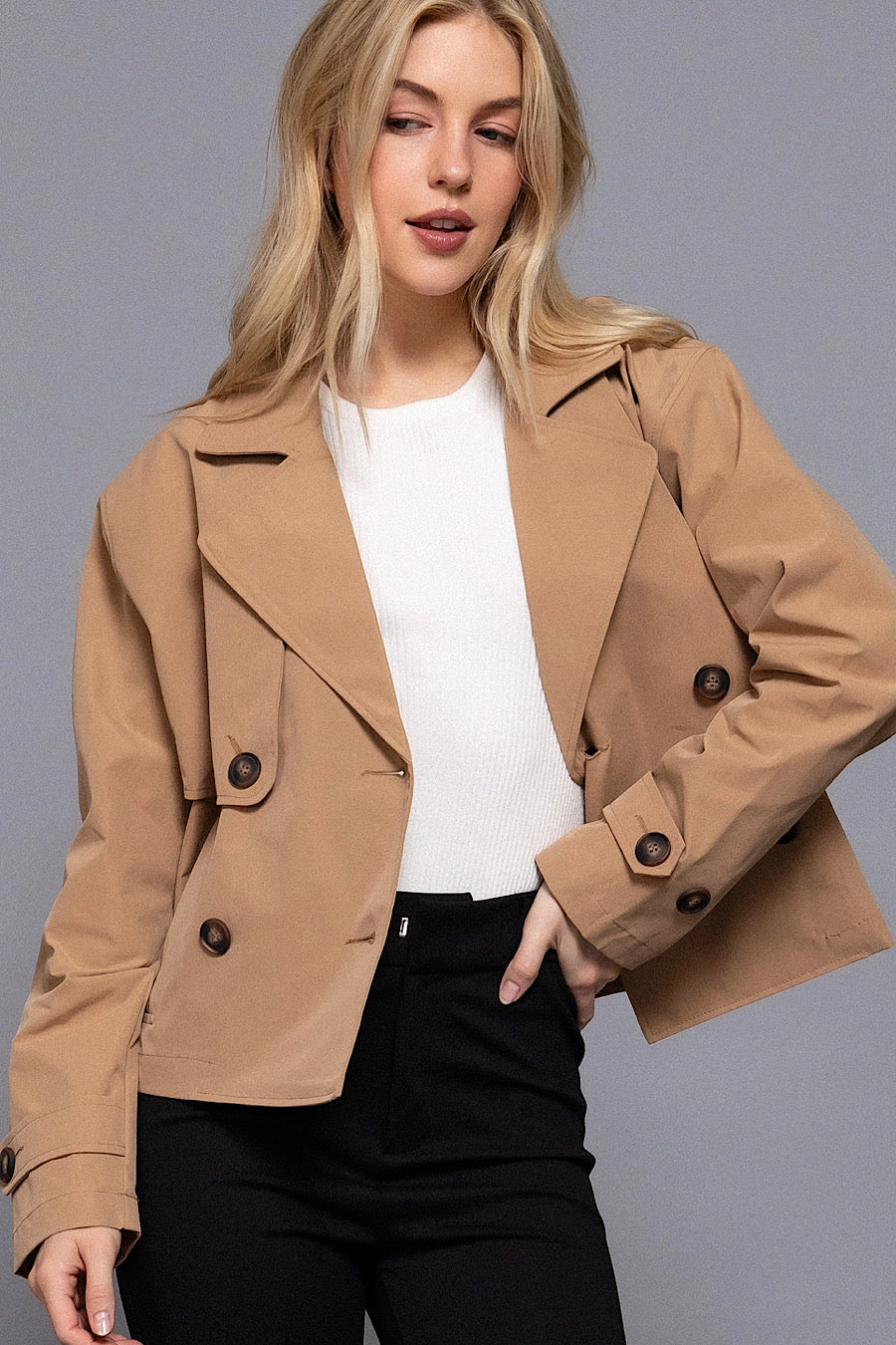 Caught in the Rain Short Trench Jacket