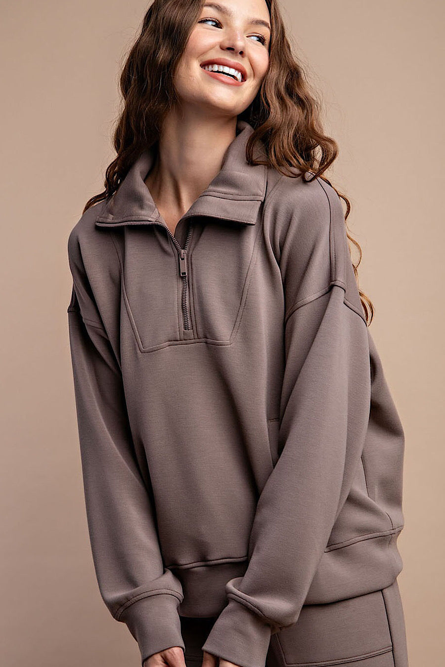 Sinking Feeling Modal Quarter Zip Top