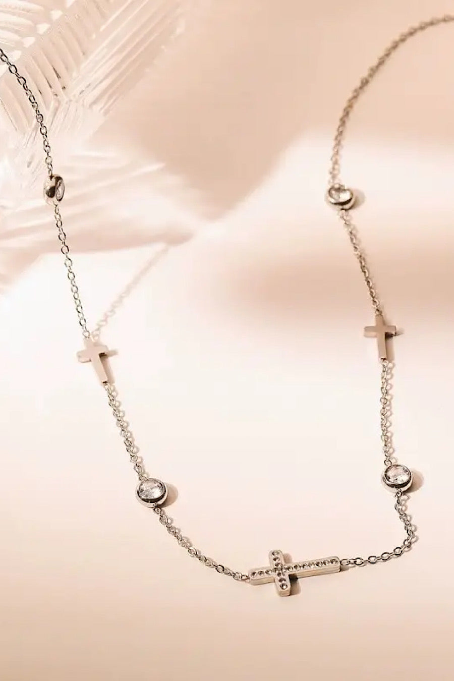 Multi Cross Necklace in Gold or Silver