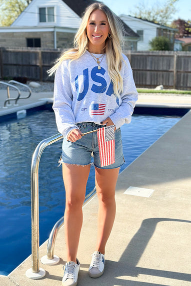 USA Est 1776 Flag Sweatshirt