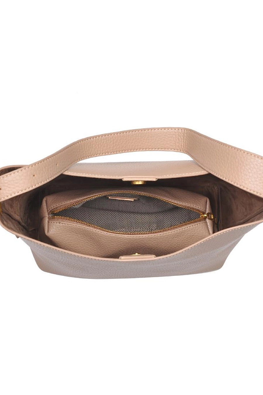 Matty Hobo Bag & Pouch in Tan