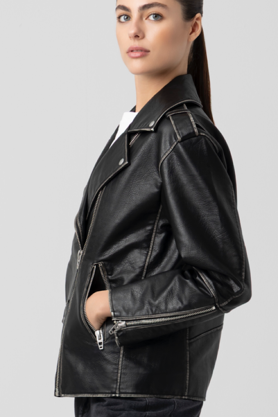 Blank NYC In Between Black Moto Jacket