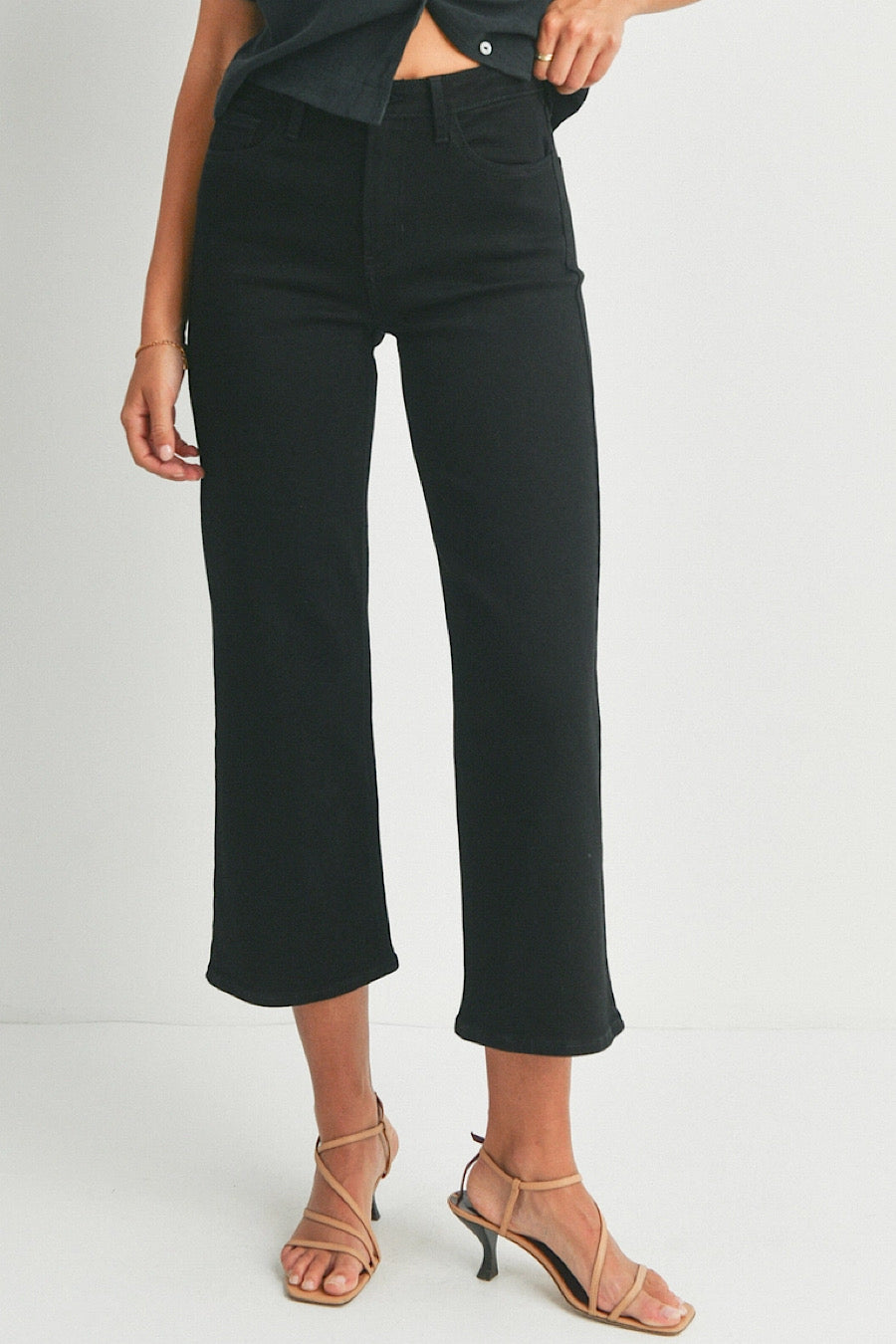 JBD Adler Classic Slim Wide Leg Jeans Black