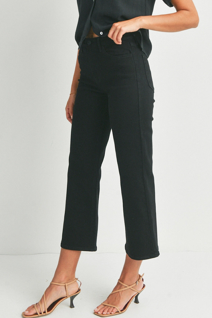 JBD Adler Classic Slim Wide Leg Jeans Black