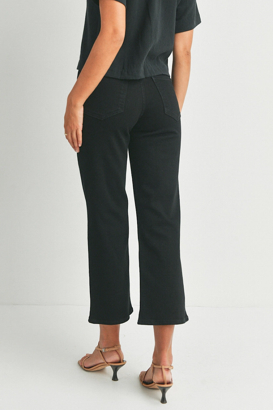 JBD Adler Classic Slim Wide Leg Jeans Black