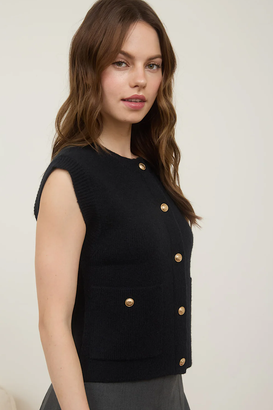 Pick Your Poison Buttoned Cardigan Black