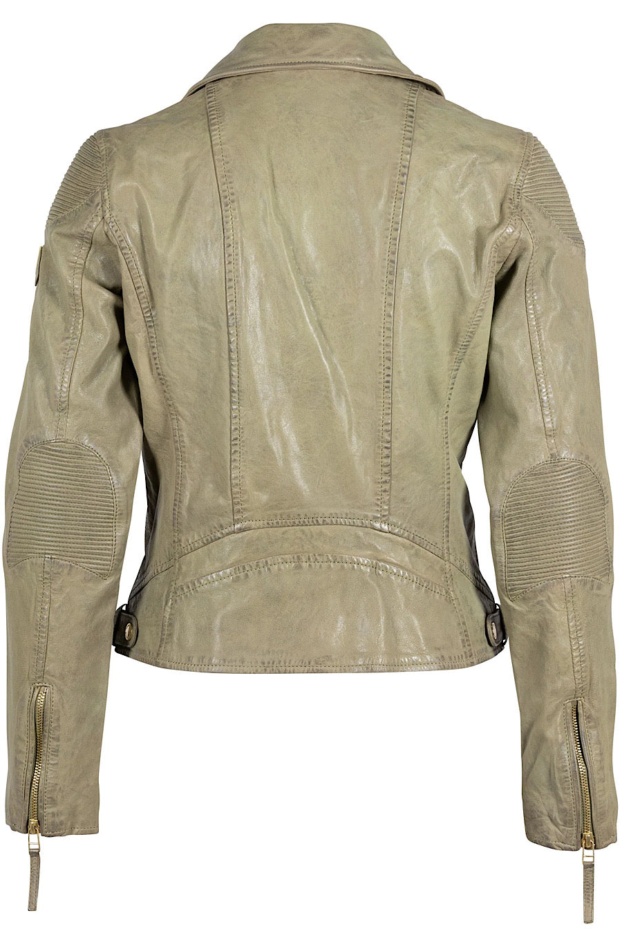 Raizel Moto Leather Jacket in Sage Olive