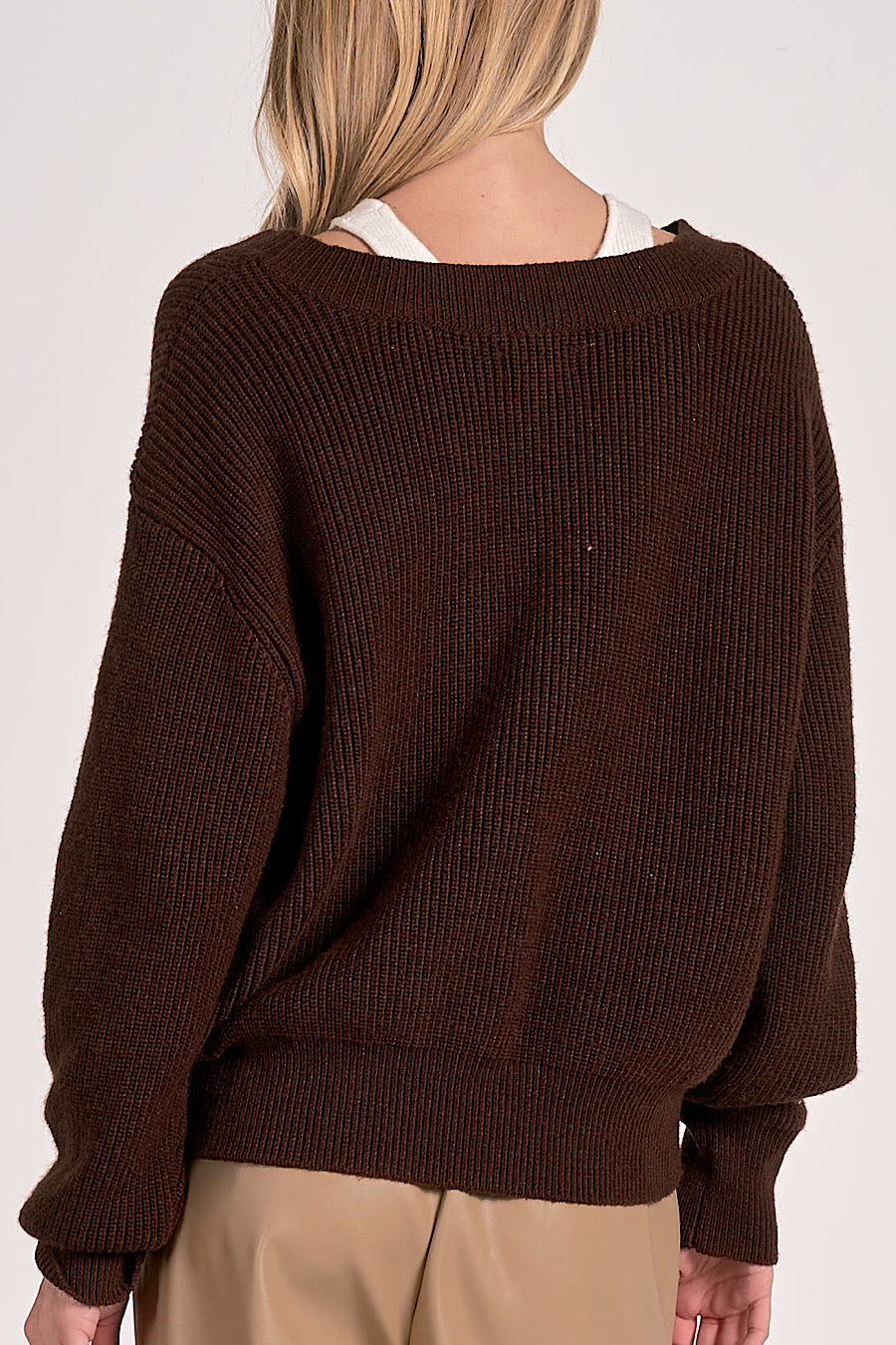 Rhodes Cutout Neckline Sweater Expresso