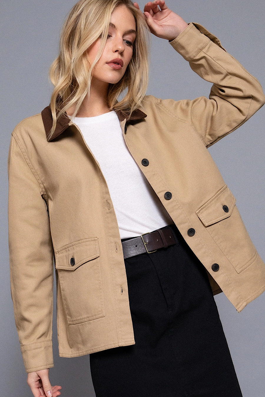 My Sanctuary Classic Barn Jacket Khaki & Brown