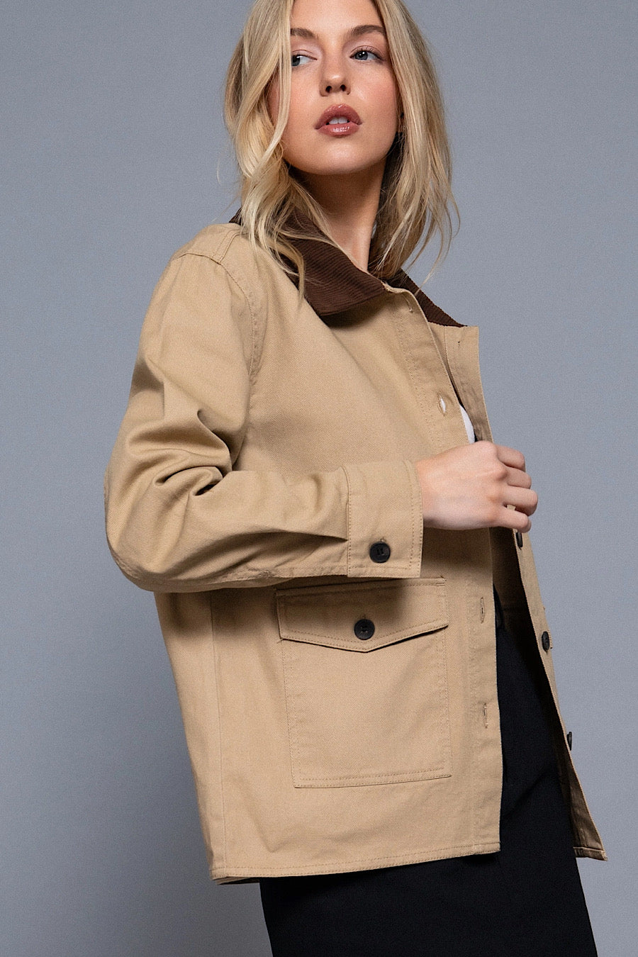 My Sanctuary Classic Barn Jacket Khaki & Brown