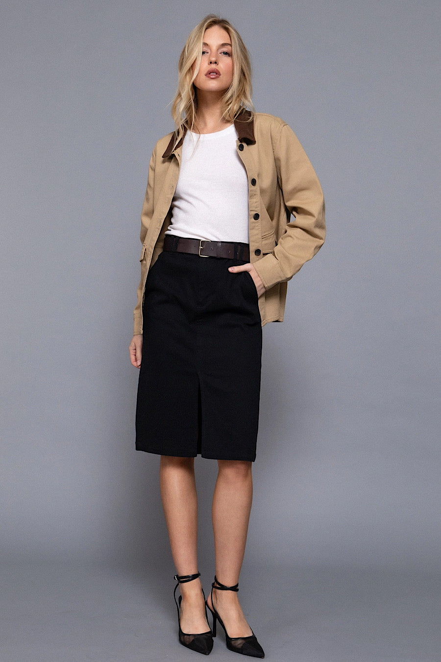 My Sanctuary Classic Barn Jacket Khaki & Brown