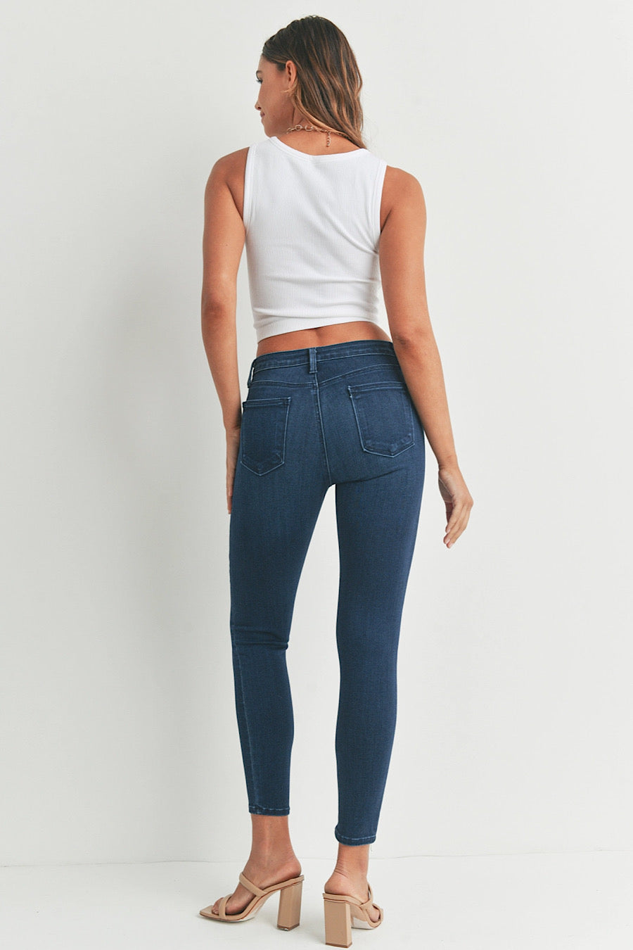 Ozzy Stretchy Skinny Ankle Jeans Dark