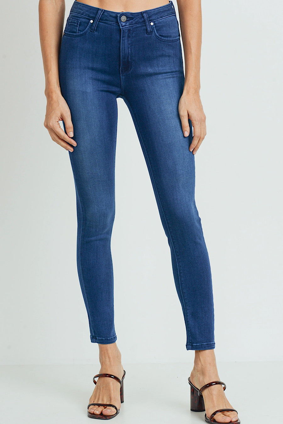 Ozzy Stretchy Skinny Ankle Jeans Dark
