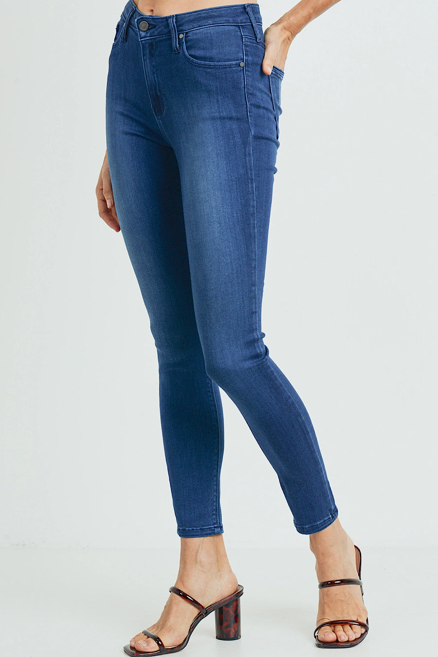 Ozzy Stretchy Skinny Ankle Jeans Dark