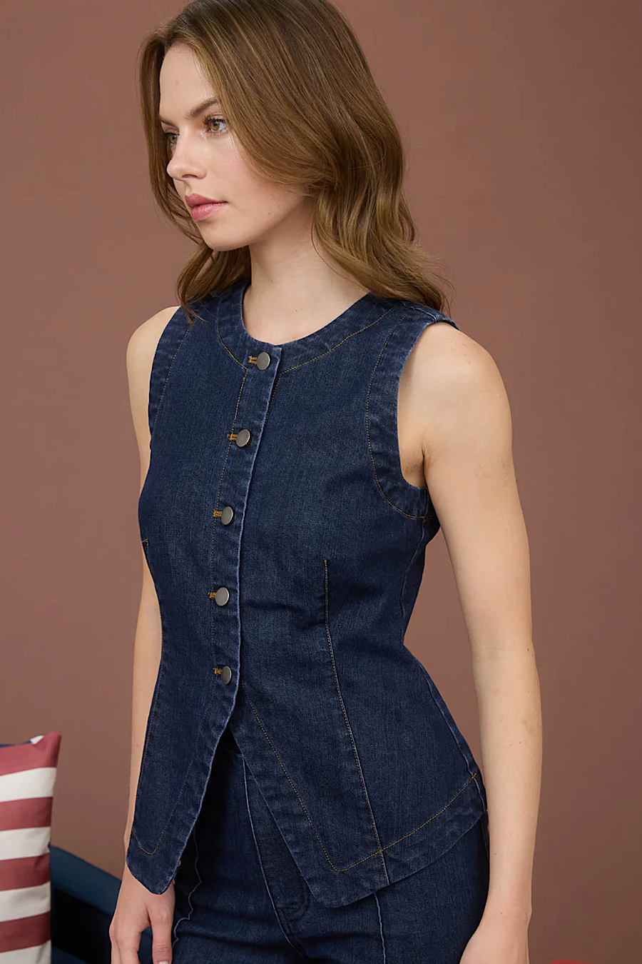 Desk to Dawn Denim Tailored Vest