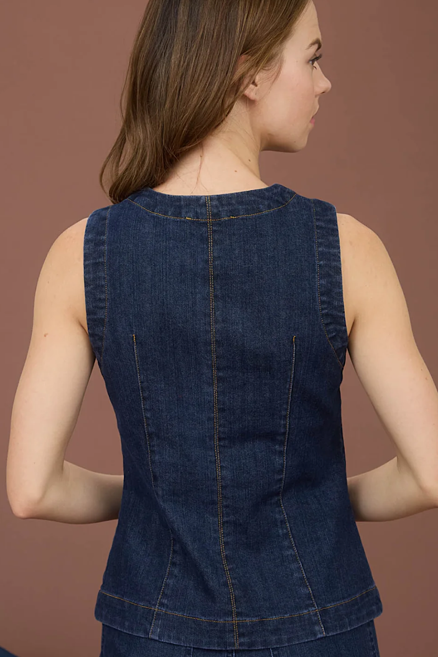 Desk to Dawn Denim Tailored Vest