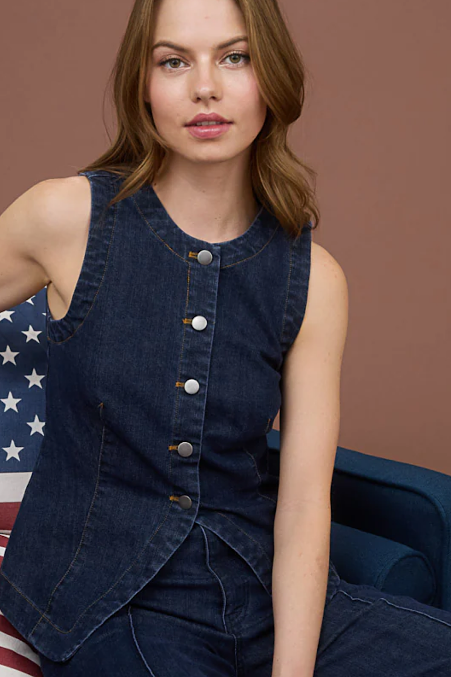 Desk to Dawn Denim Tailored Vest